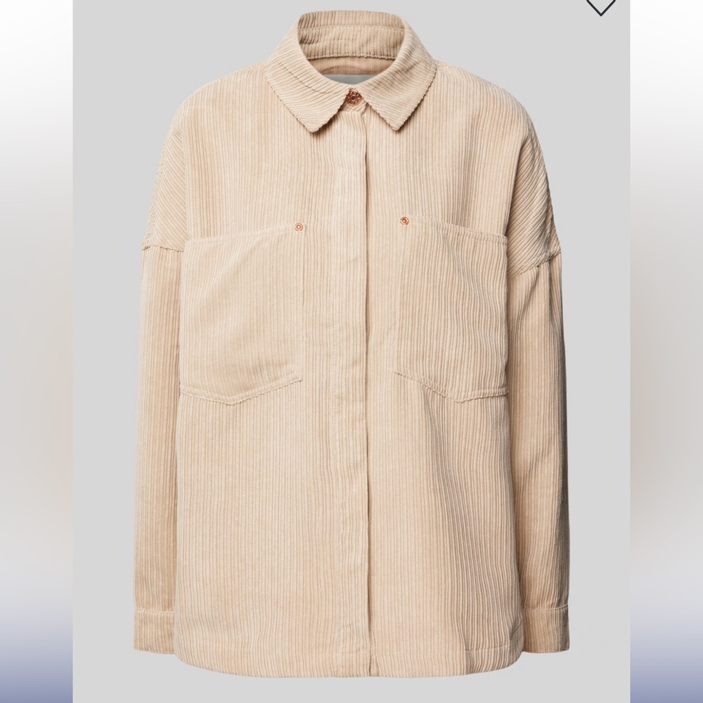 ONLY NWT Beige Oversized Corduroy Shirt shacket Jacket size medium - Picture 3 of 10